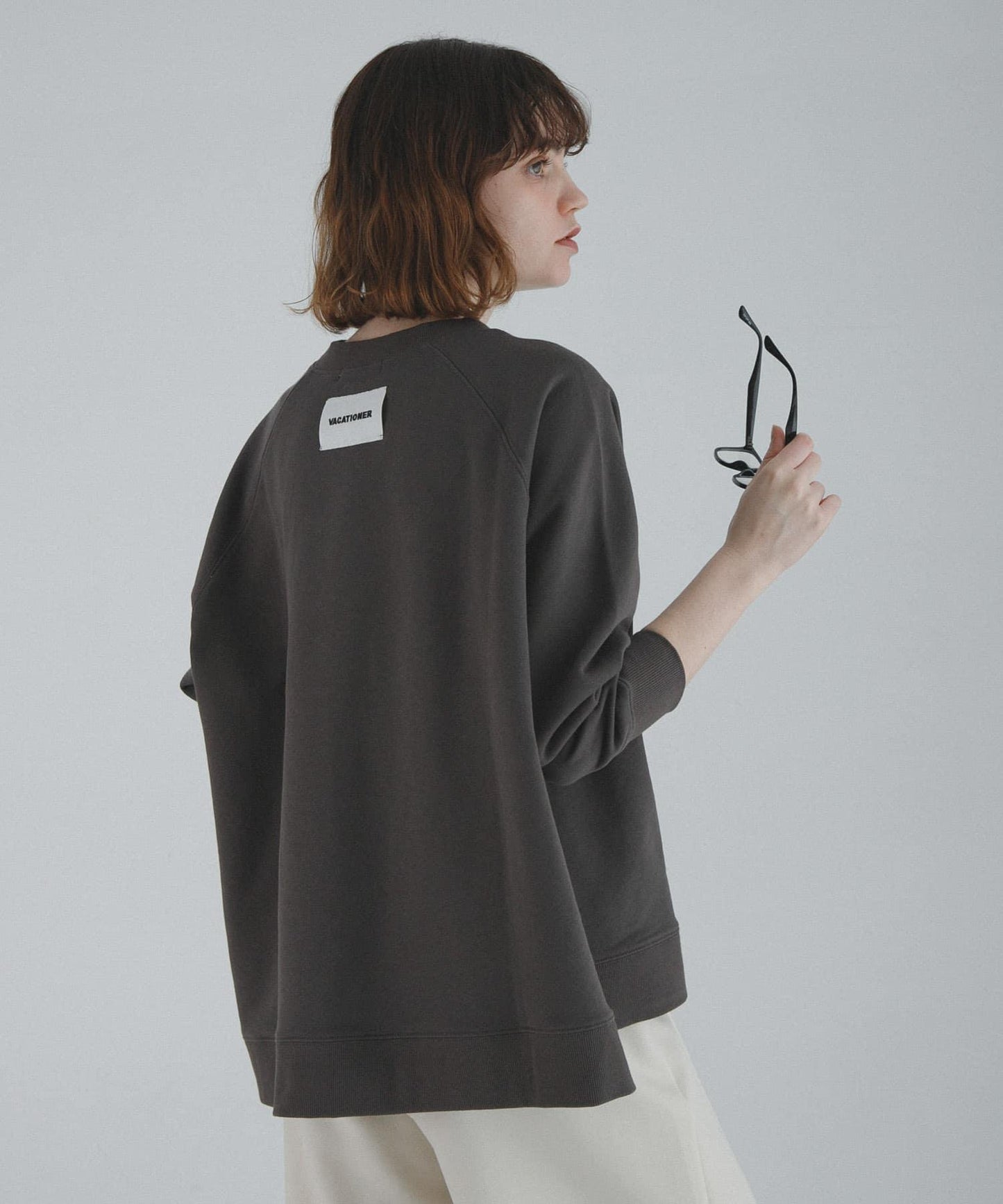 插肩寬鬆毛圈套頭衛衣