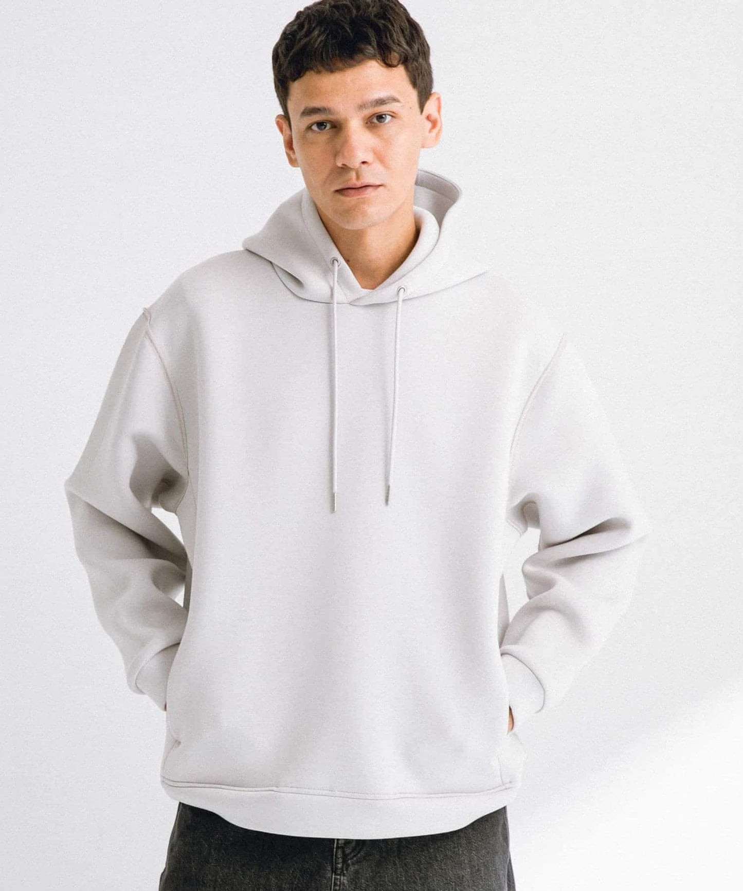 空氣層針織套頭連帽衛衣