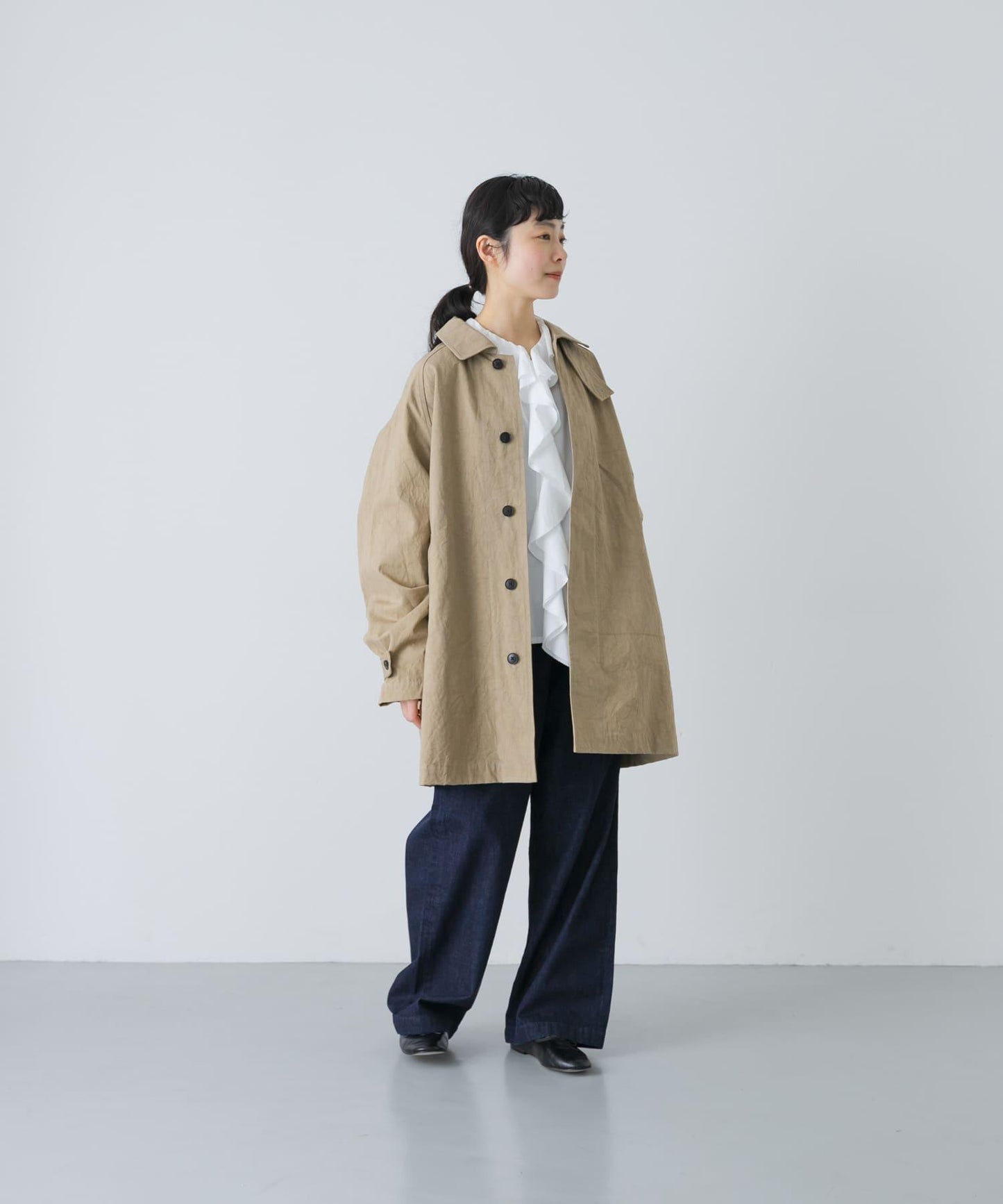 棉質後褶設計短款外套