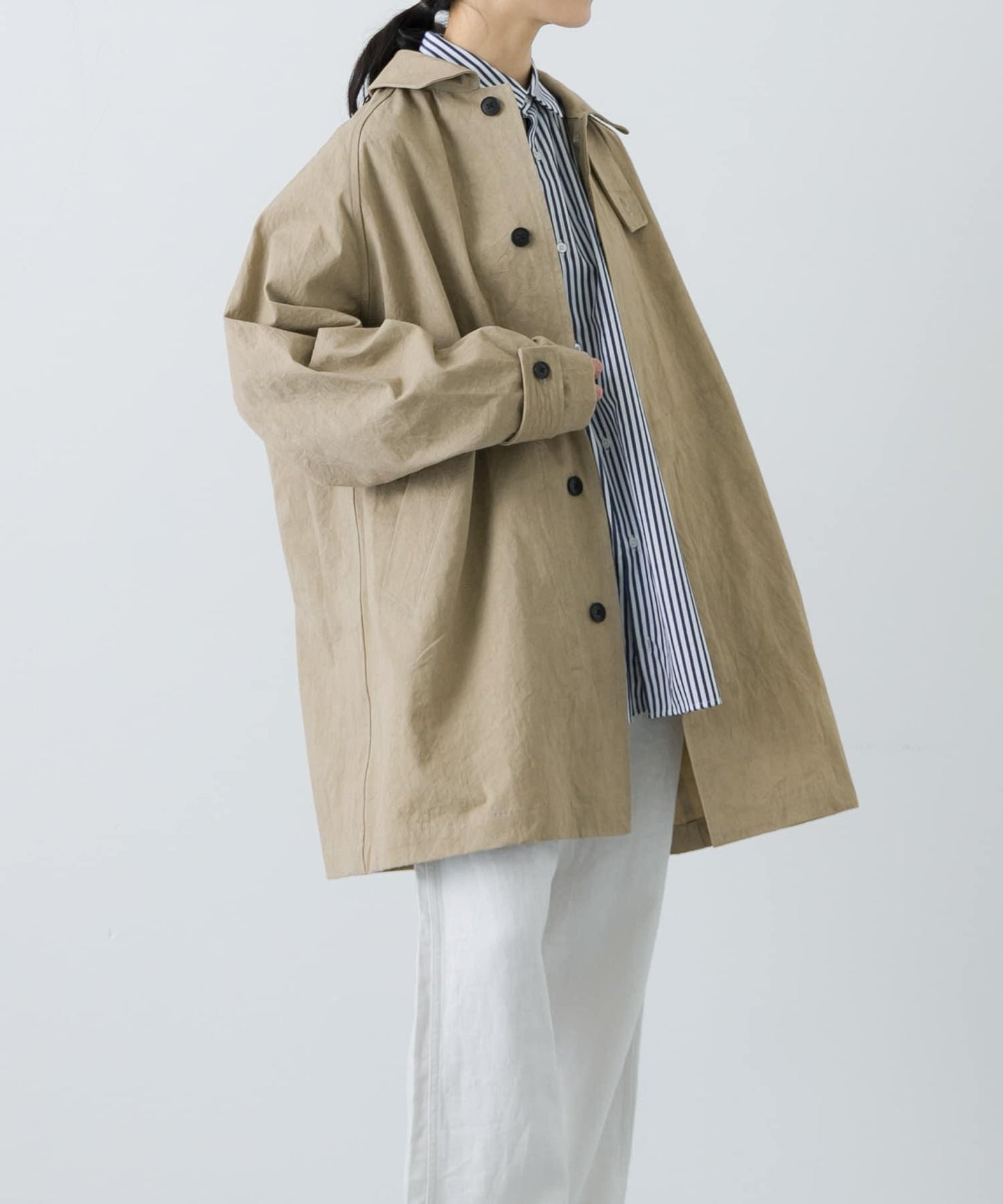 棉質後褶設計短款外套