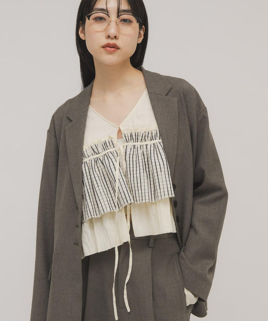 荷葉邊層疊設計 女襯衫