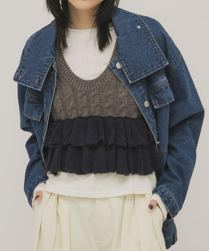 2WAY荷葉邊針織背心