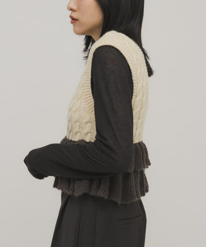 2WAY荷葉邊針織背心