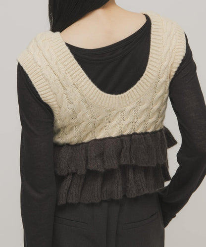 2WAY荷葉邊針織背心