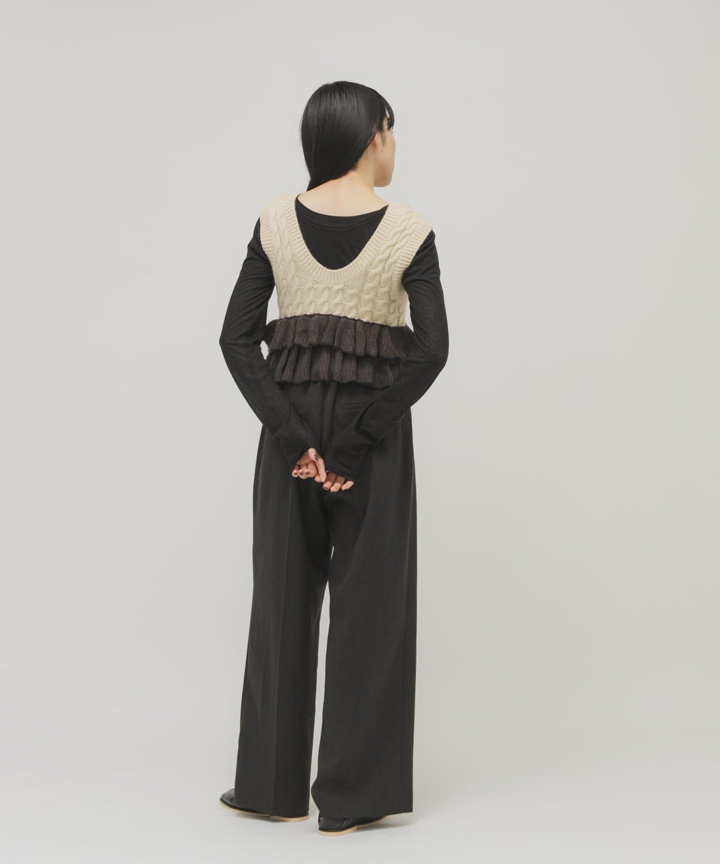 2WAY荷葉邊針織背心