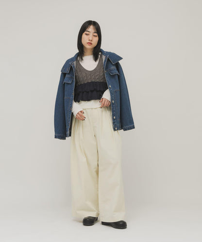 2WAY荷葉邊針織背心