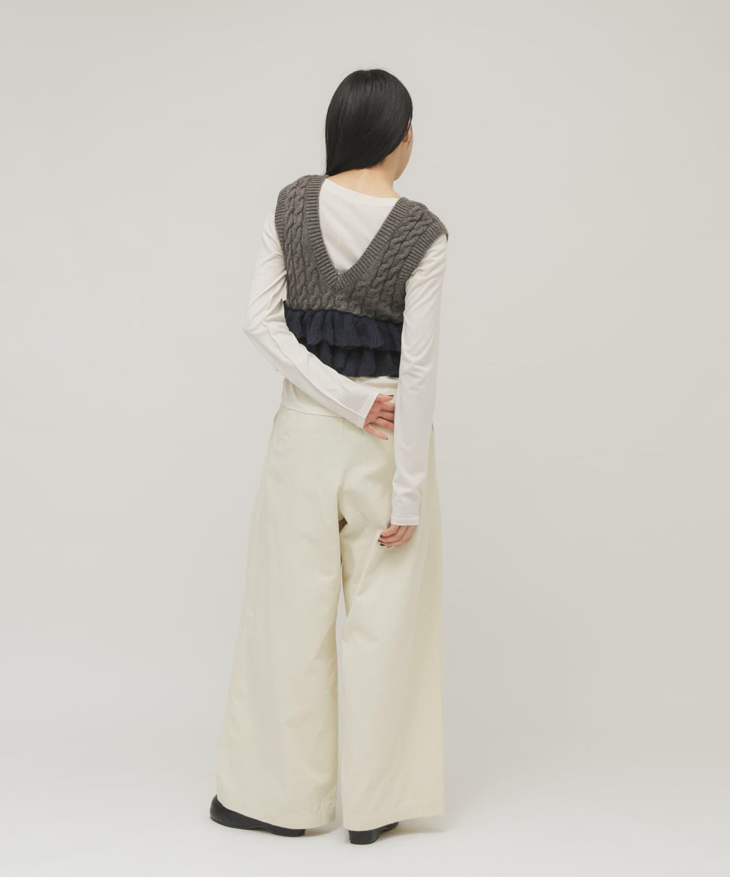 2WAY荷葉邊針織背心