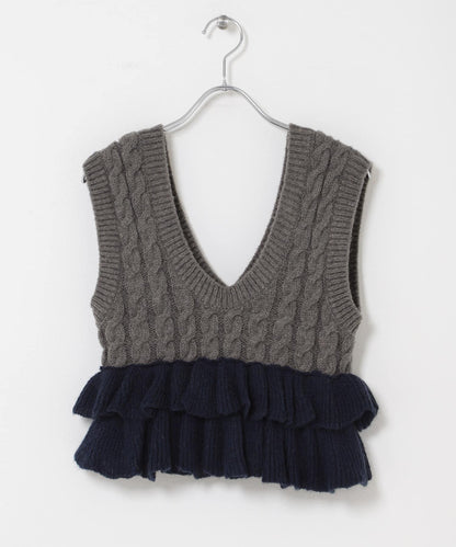 2WAY荷葉邊針織背心