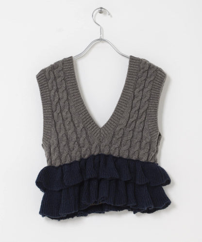 2WAY荷葉邊針織背心