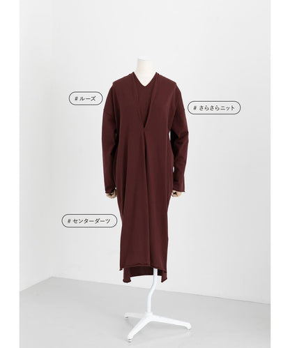 BACK TAPE KNIT ONE-PIECE 連衣裙