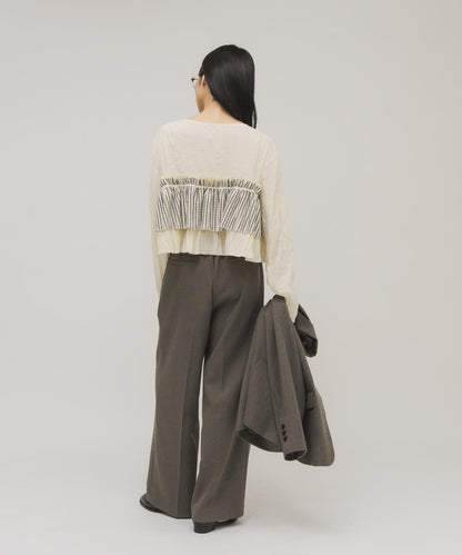 荷葉邊層疊設計 女襯衫