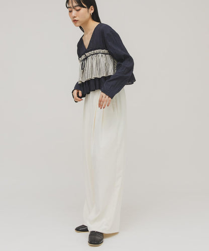 荷葉邊層疊設計 女襯衫