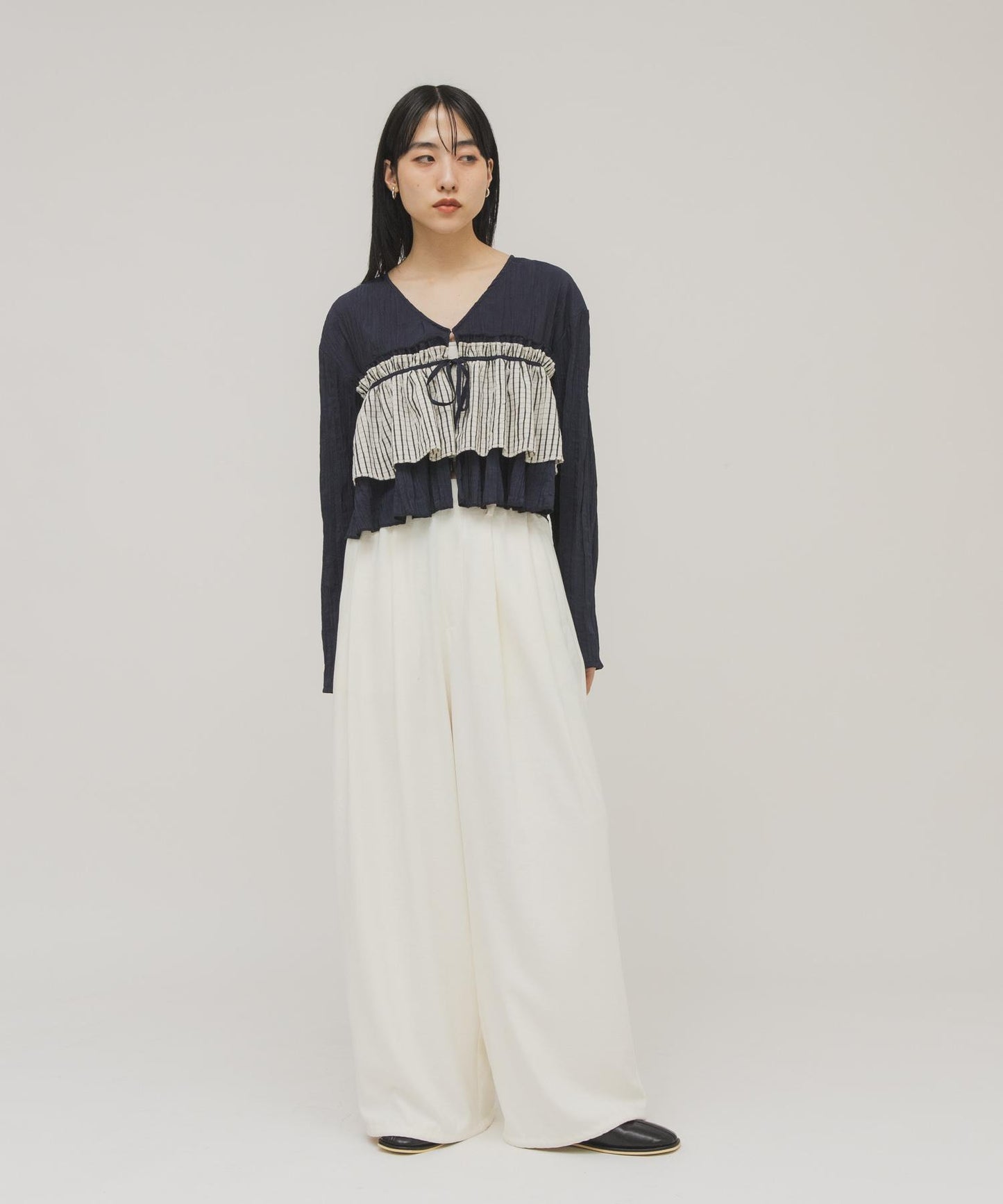 荷葉邊層疊設計 女襯衫