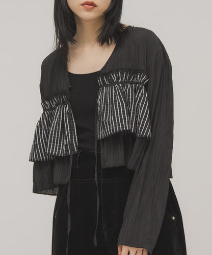 荷葉邊層疊設計 女襯衫