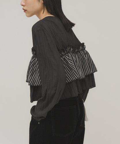 荷葉邊層疊設計 女襯衫