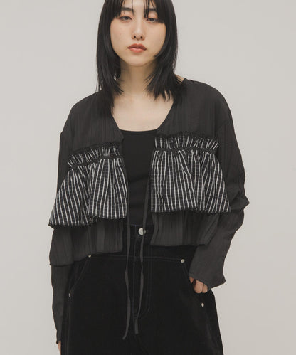 荷葉邊層疊設計 女襯衫