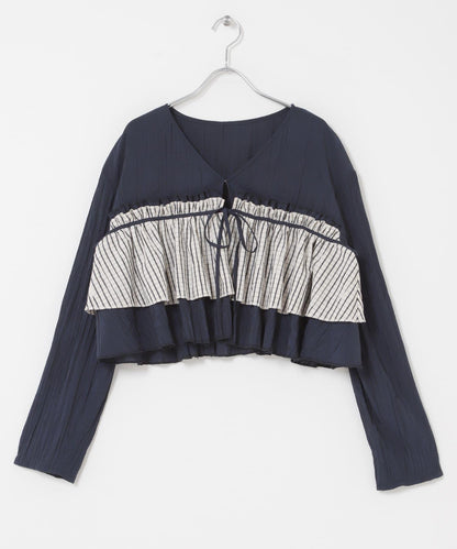 荷葉邊層疊設計 女襯衫