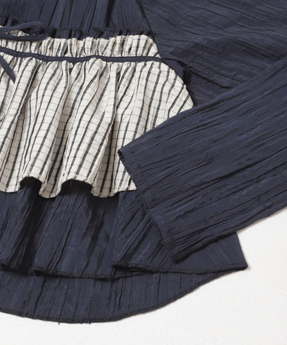 荷葉邊層疊設計 女襯衫