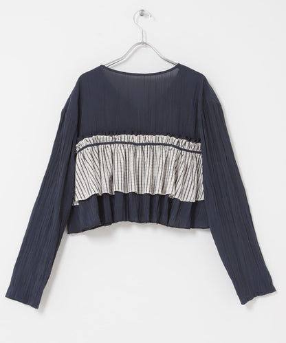 荷葉邊層疊設計 女襯衫