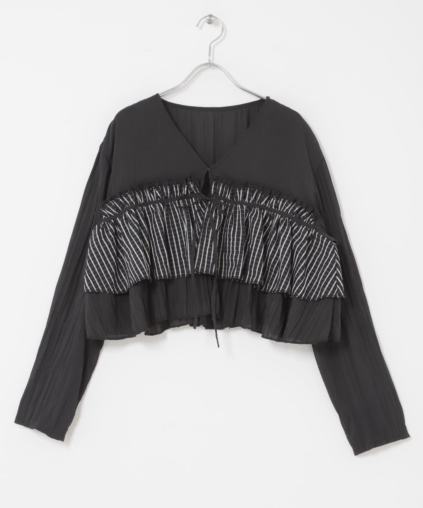 荷葉邊層疊設計 女襯衫