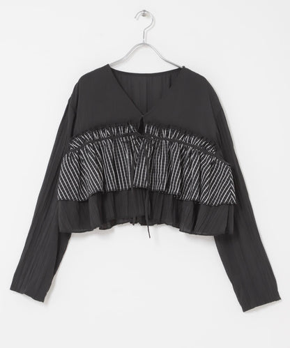 荷葉邊層疊設計 女襯衫