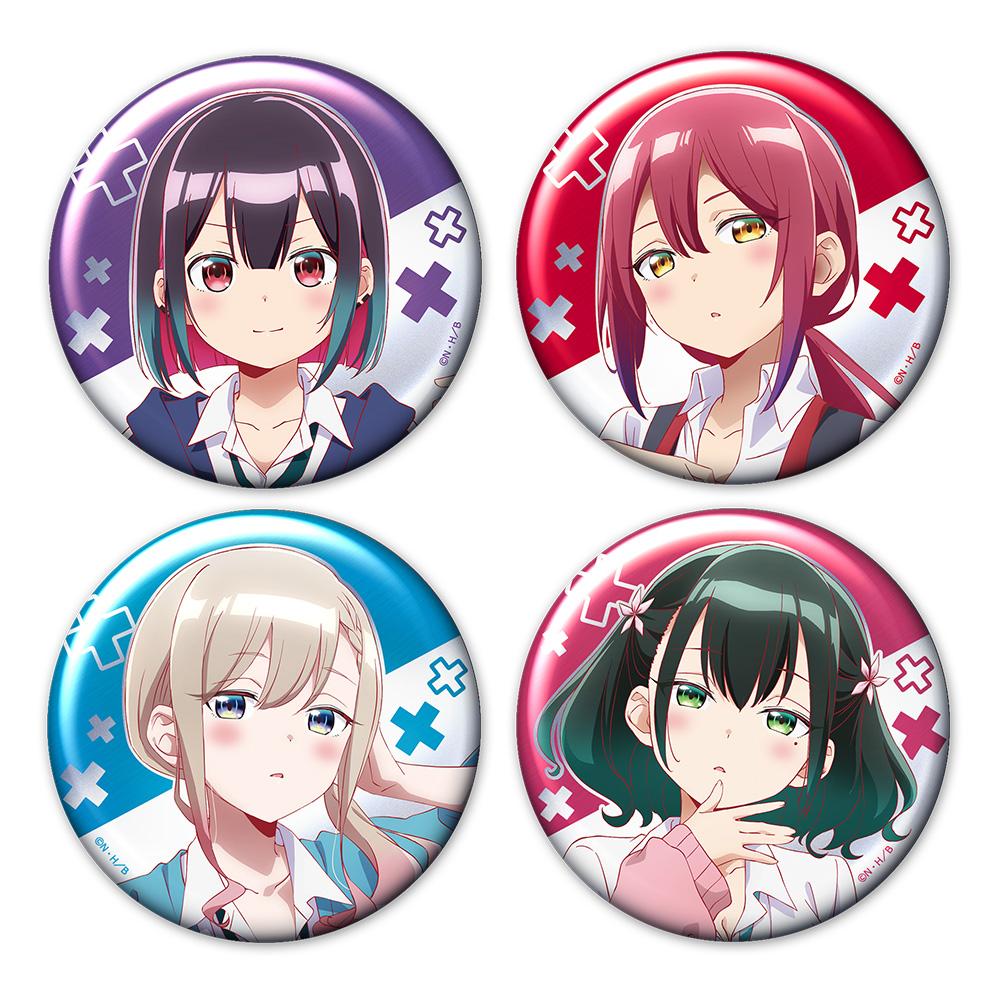 ばっどがーる 角色組合款 金屬徽章4個套裝 優・亜鳥・涼・るら