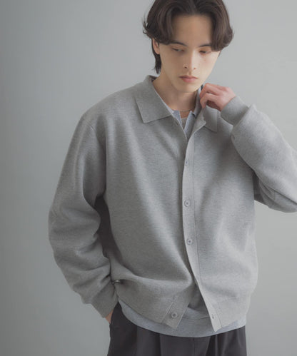 可機洗 衛衣風 POLO領 開衫