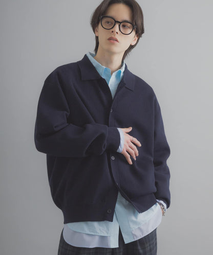 可機洗 衛衣風 POLO領 開衫