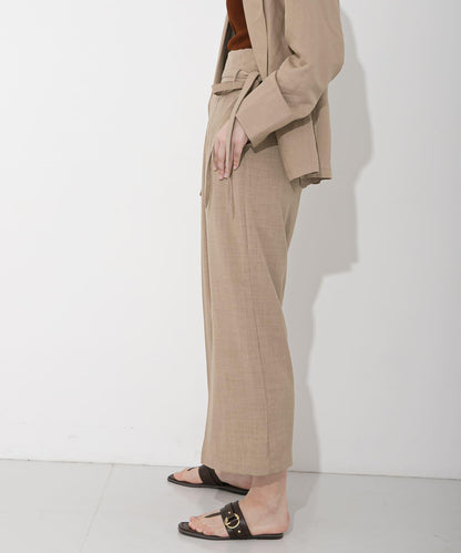 高腰 裹身設計 仿亞麻面料 半身裙