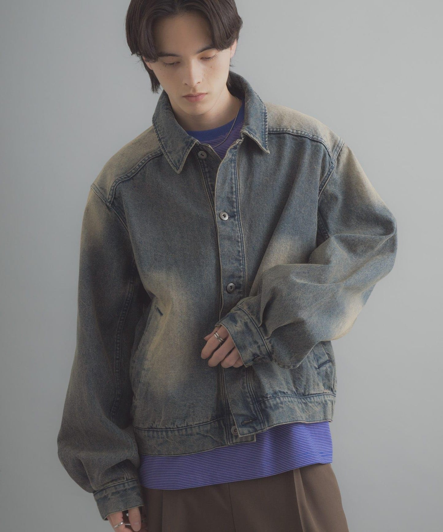 復古風牛仔短外套