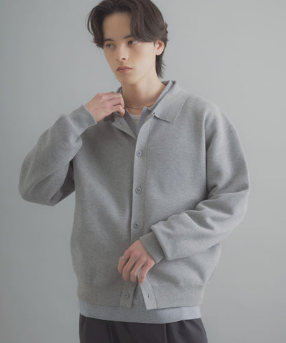 可機洗 衛衣風 POLO領 開衫