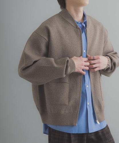 可水洗 雙口袋 針織外套