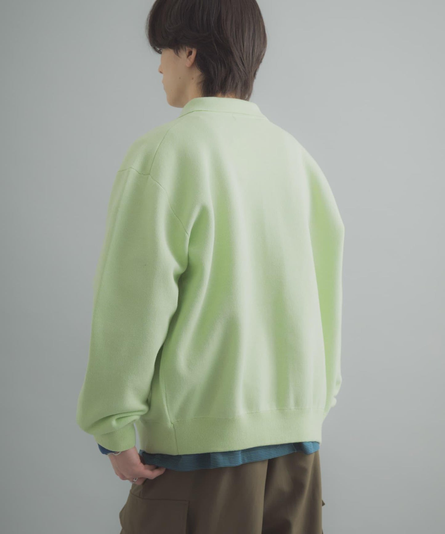 可機洗 衛衣風 POLO領 開衫