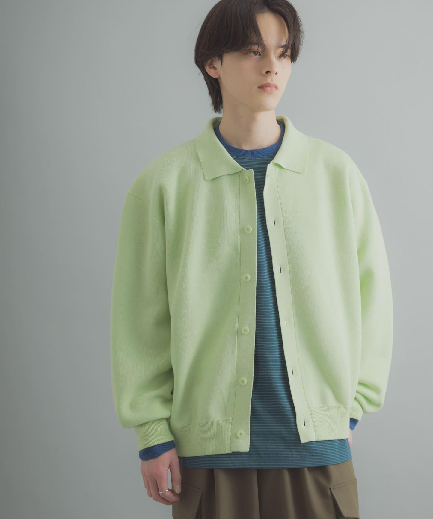 可機洗 衛衣風 POLO領 開衫