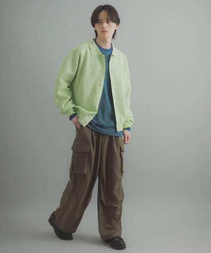 可機洗 衛衣風 POLO領 開衫