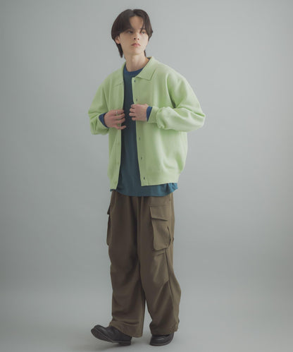 可機洗 衛衣風 POLO領 開衫