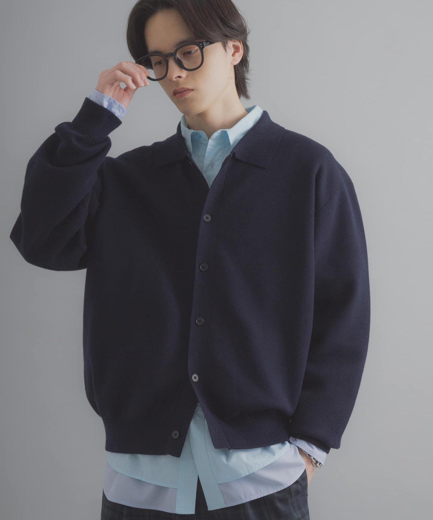 可機洗 衛衣風 POLO領 開衫