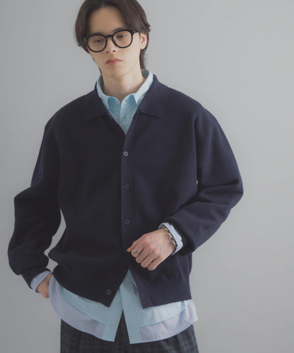 可機洗 衛衣風 POLO領 開衫