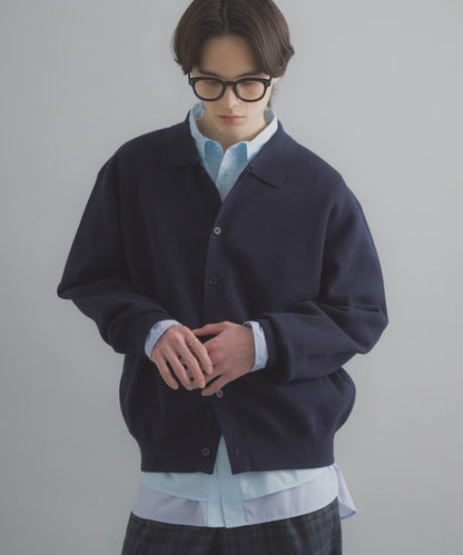 可機洗 衛衣風 POLO領 開衫