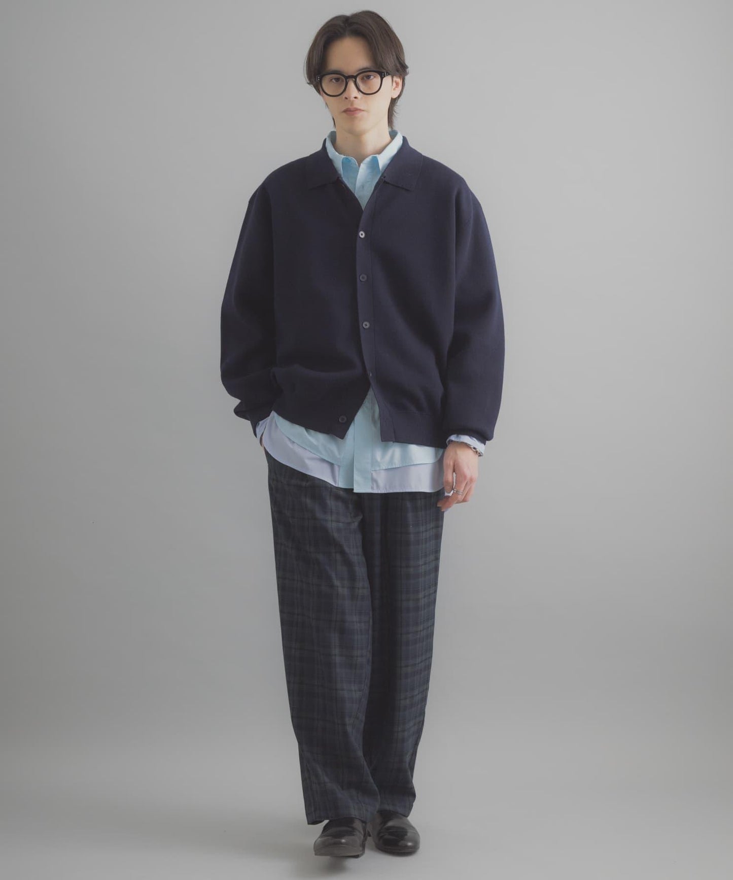 可機洗 衛衣風 POLO領 開衫