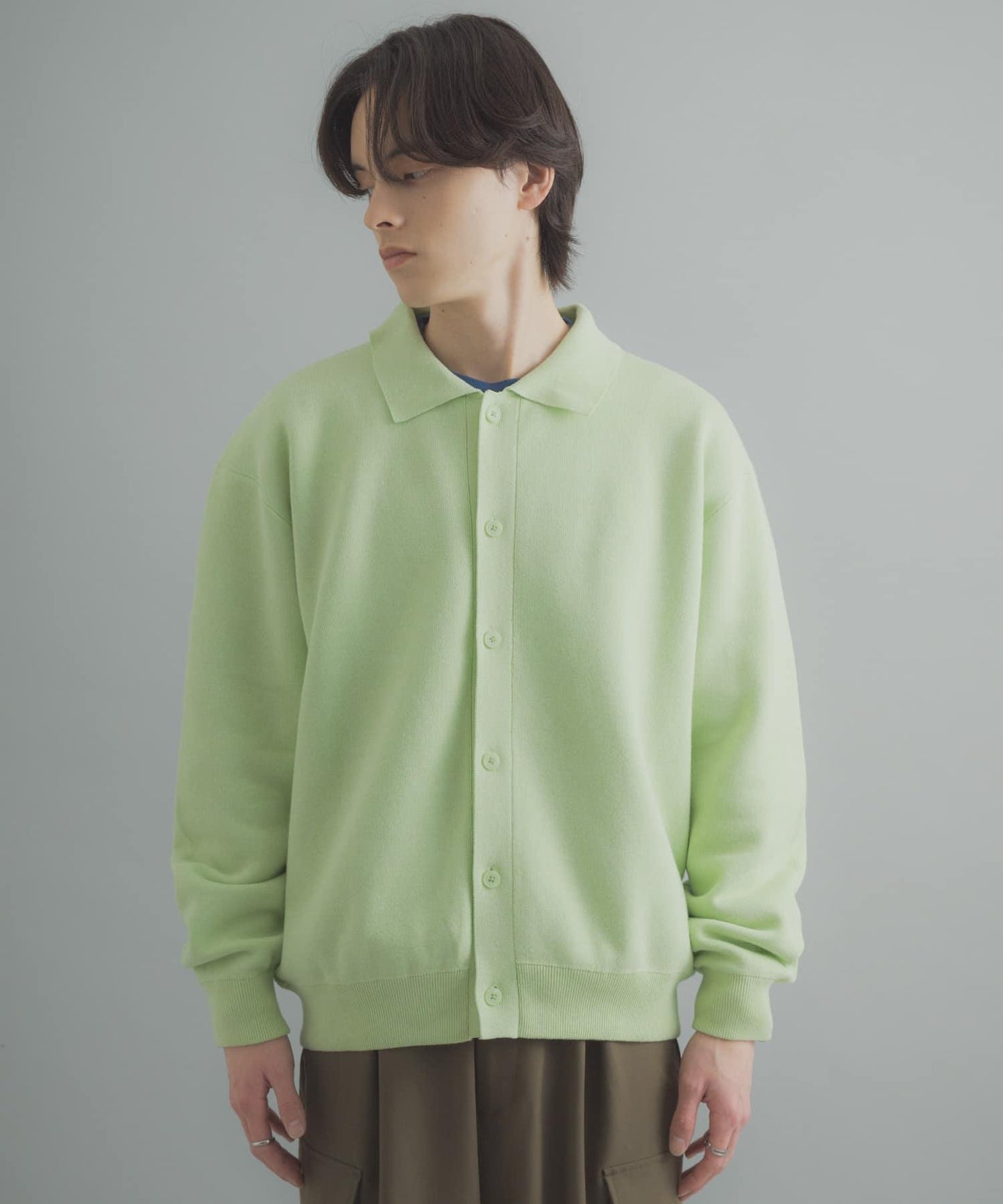 可機洗 衛衣風 POLO領 開衫