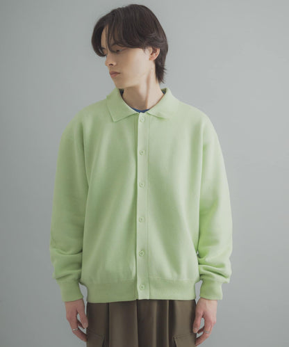 可機洗 衛衣風 POLO領 開衫