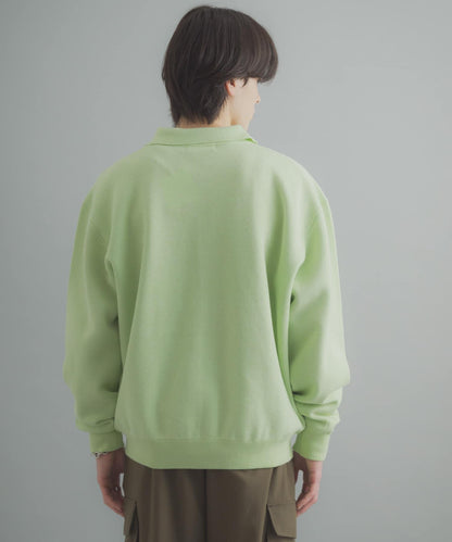 可機洗 衛衣風 POLO領 開衫