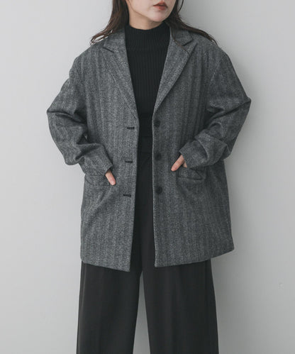 針織羊毛混紡西裝外套