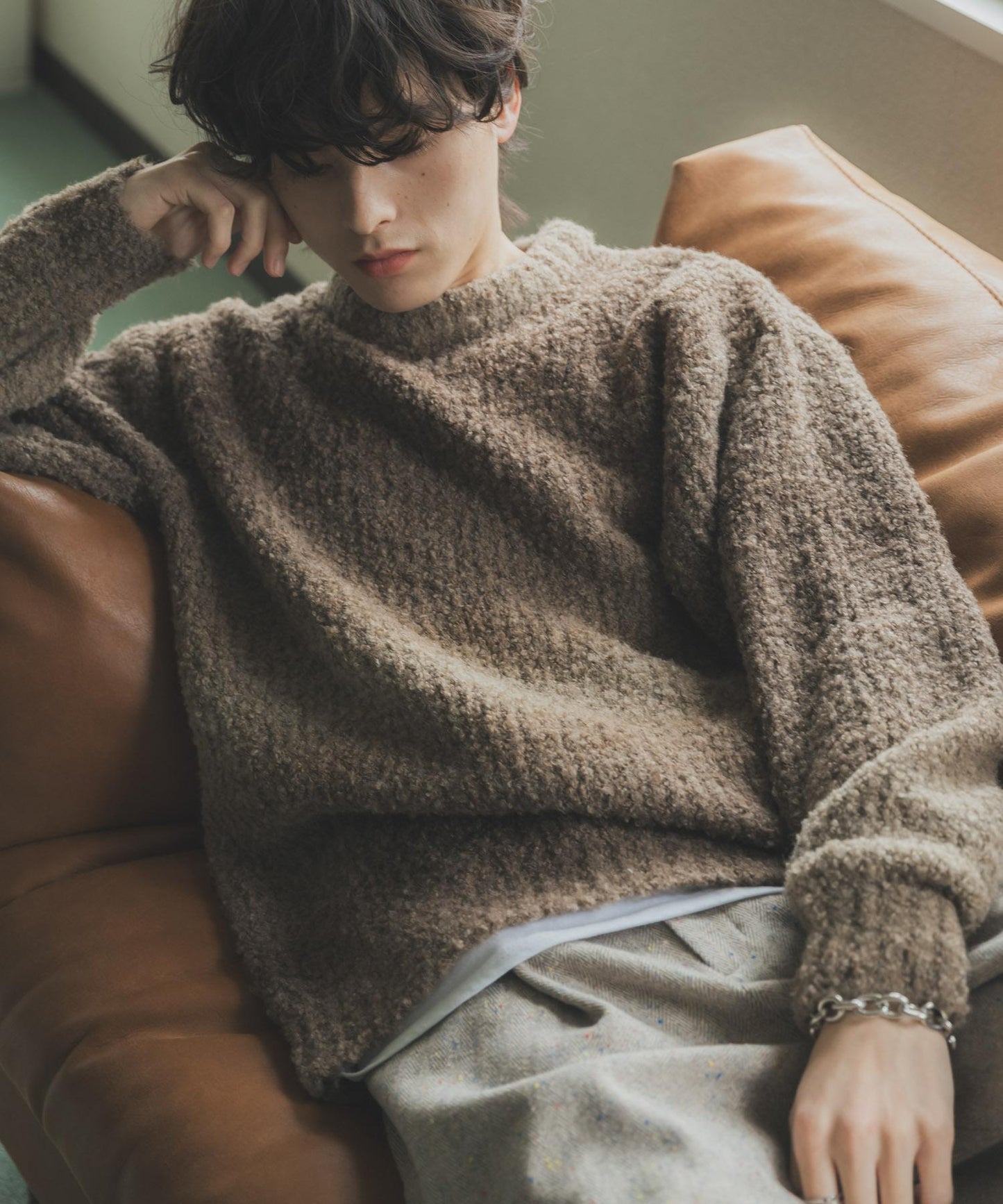 漸變色圈圈紗針織衫