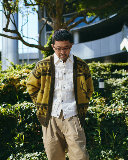 South2west8 Mohair V領北歐骷髏圖案針織開衫