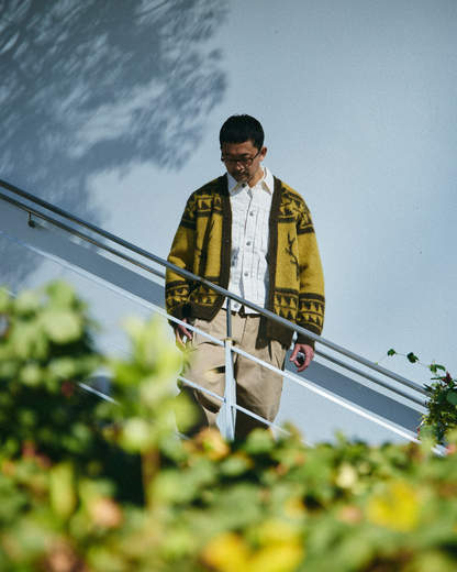 South2west8 Mohair V領北歐骷髏圖案針織開衫