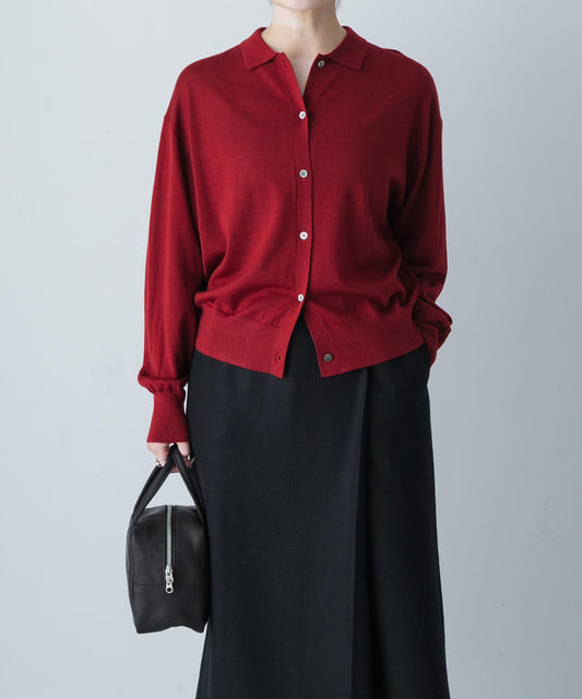 羊毛翻領針織開衫