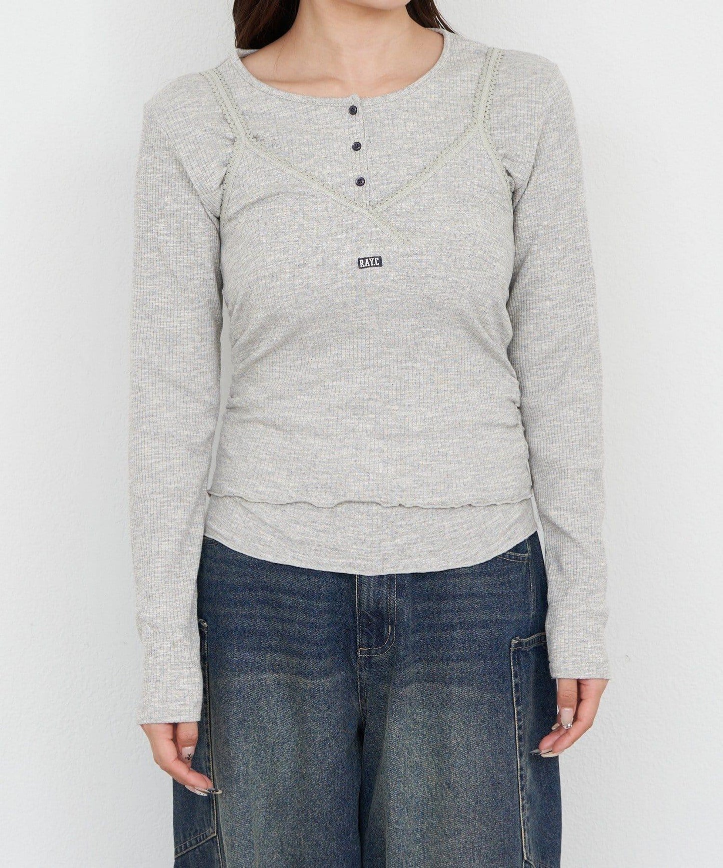 亨利風格層疊裹身吊帶背心