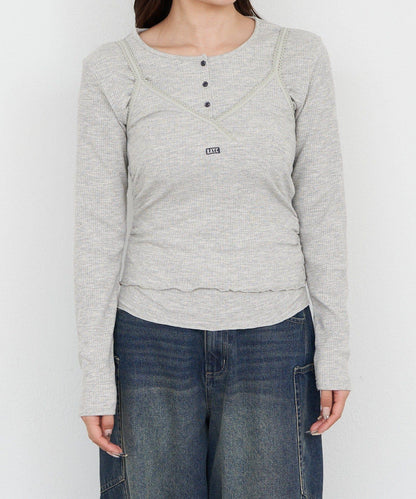 亨利風格層疊裹身吊帶背心